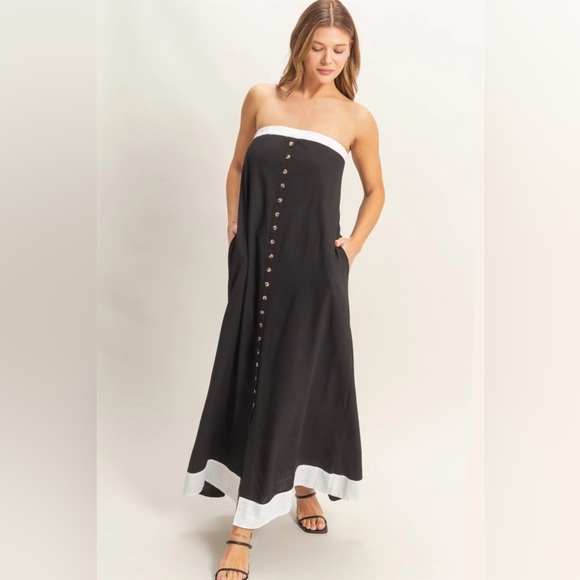 Dresses & Skirts - #40 Elegant Black and White Strapless Dress